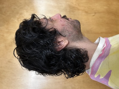 Medium haircut - curly texture